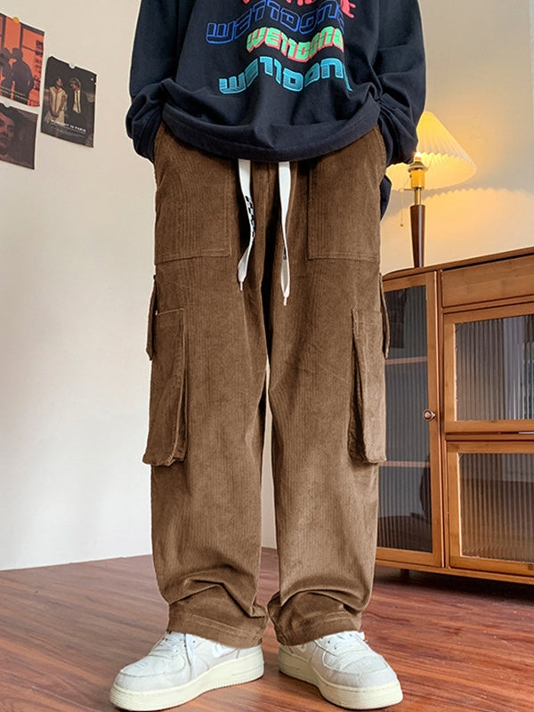 Men's Vintage Straight Leg Corduroy Cargo Pants