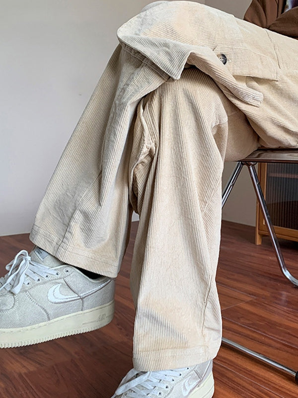 Men's Vintage Straight Leg Corduroy Cargo Pants