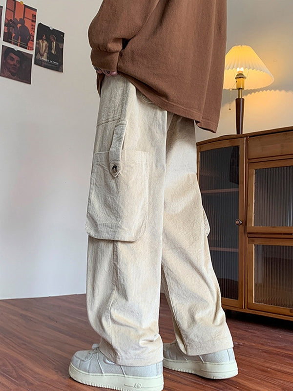 Men's Vintage Straight Leg Corduroy Cargo Pants