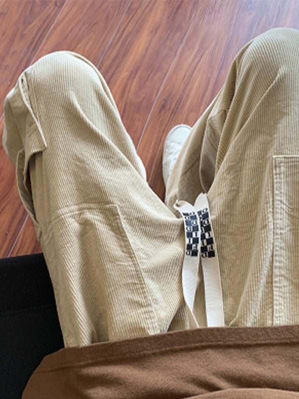 Men's Vintage Straight Leg Corduroy Cargo Pants