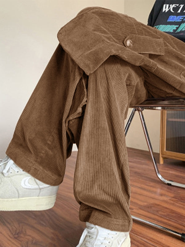 Men's Vintage Straight Leg Corduroy Cargo Pants