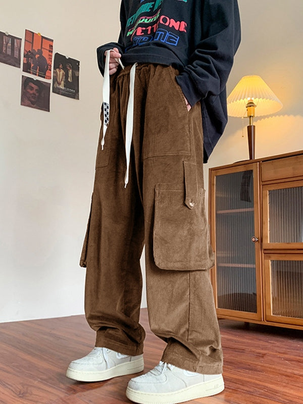 Men's Vintage Straight Leg Corduroy Cargo Pants