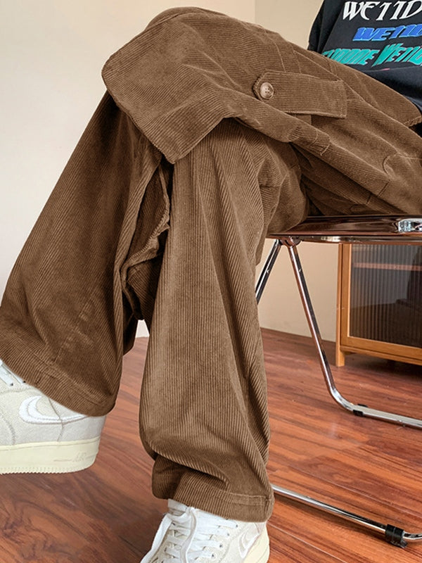 Men's Vintage Straight Leg Corduroy Cargo Pants