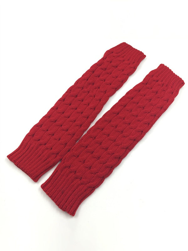 Solid Color Cable Knit Leg Warmer