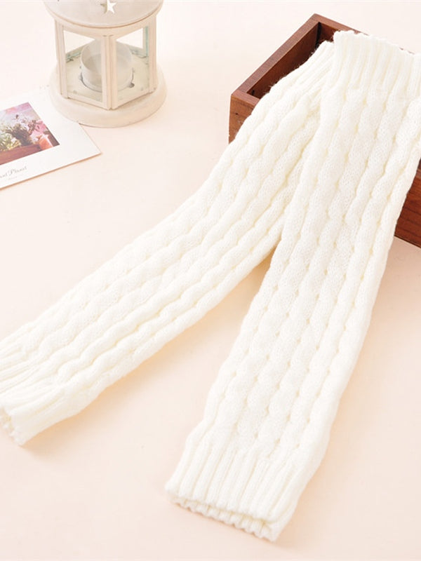 Solid Color Cable Knit Leg Warmer