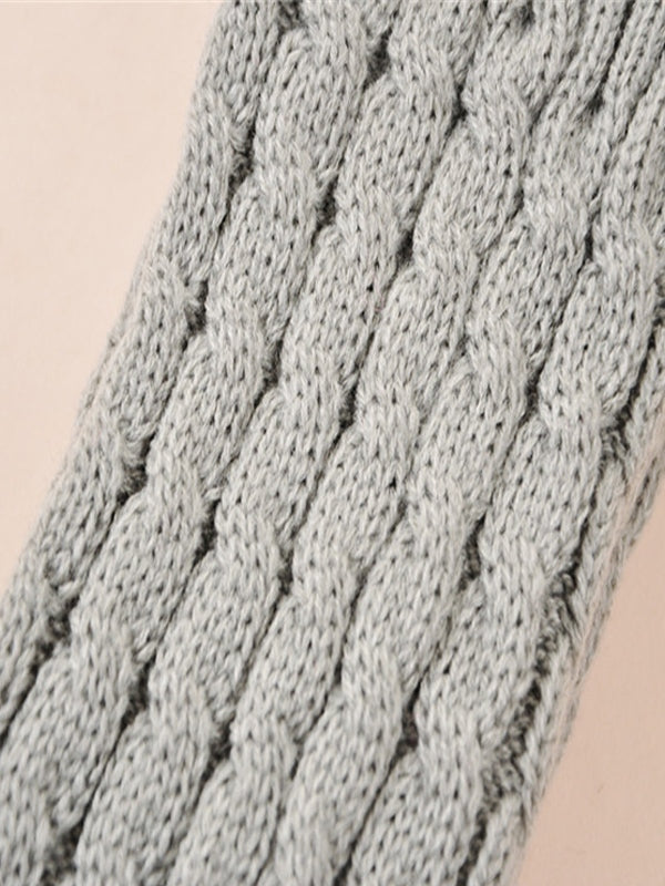 Solid Color Cable Knit Leg Warmer