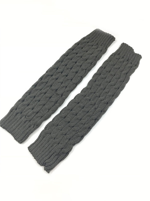 Solid Color Cable Knit Leg Warmer