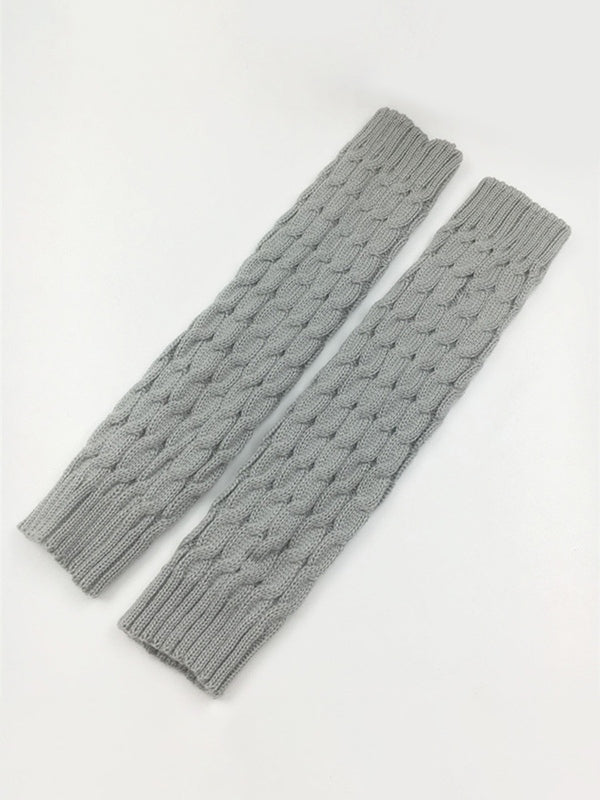 Solid Color Cable Knit Leg Warmer