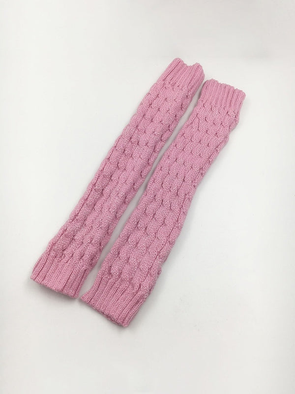 Solid Color Cable Knit Leg Warmer