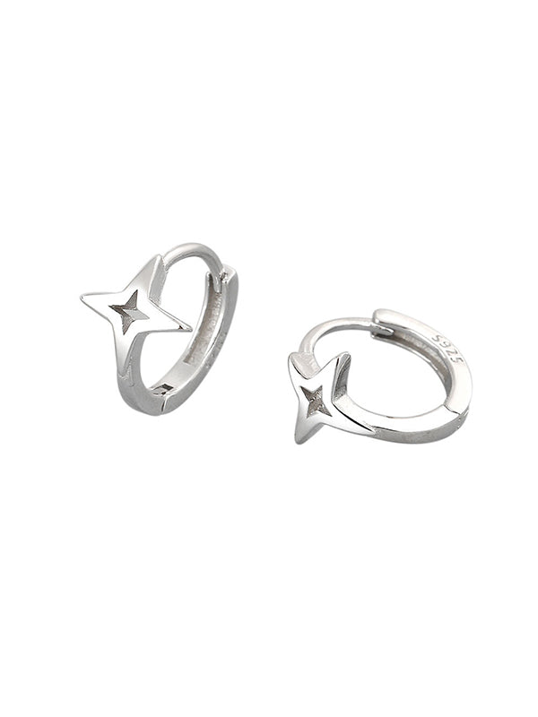 Hollow Out Star Hoop Earrings