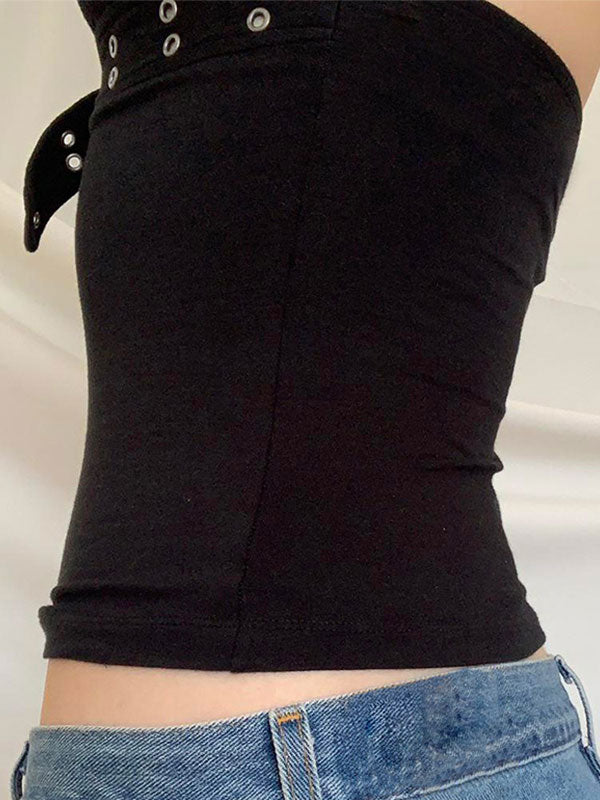 O Ring Cutout Crop Cami Top
