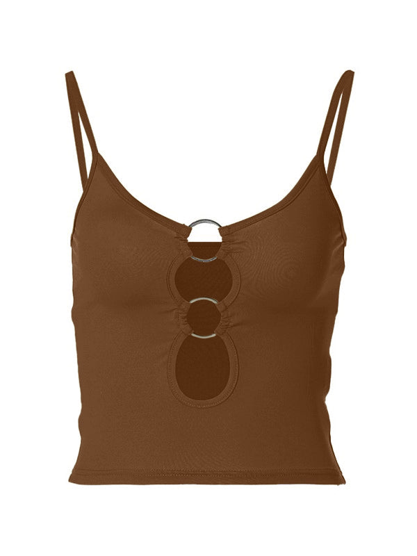 O Ring Cutout Crop Cami Top