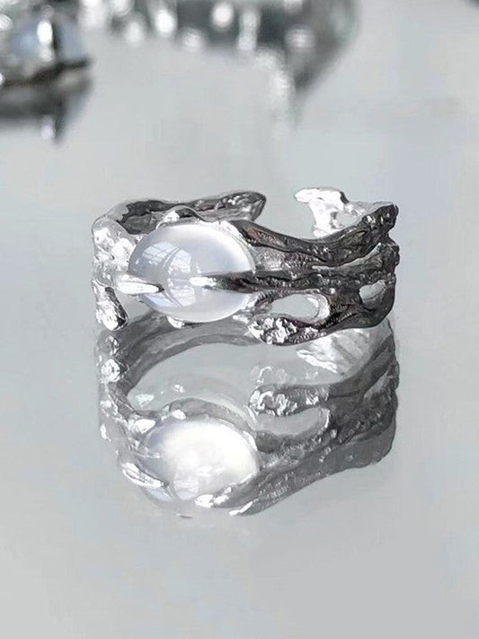 Opal Pendant Irregular Cuff Ring