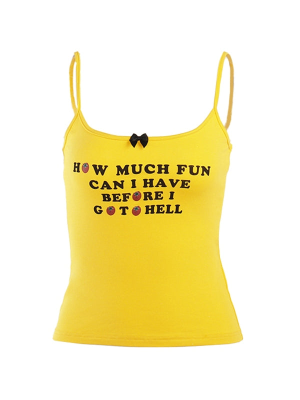 Letter Printed Crop Cami Top