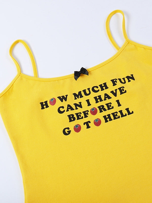 Letter Printed Crop Cami Top