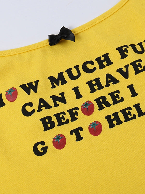 Letter Printed Crop Cami Top