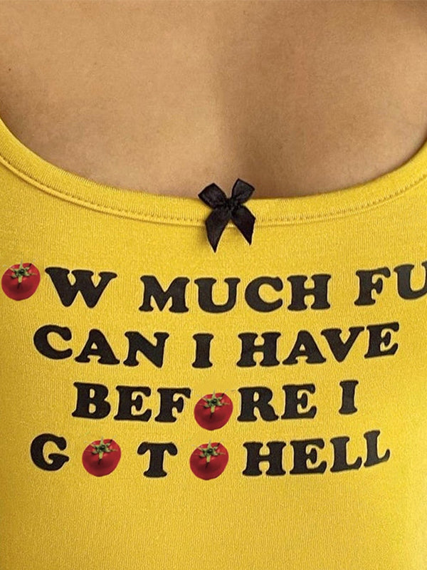 Letter Printed Crop Cami Top