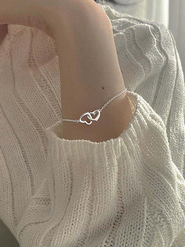 Interlocking Heart Charm Bracelet