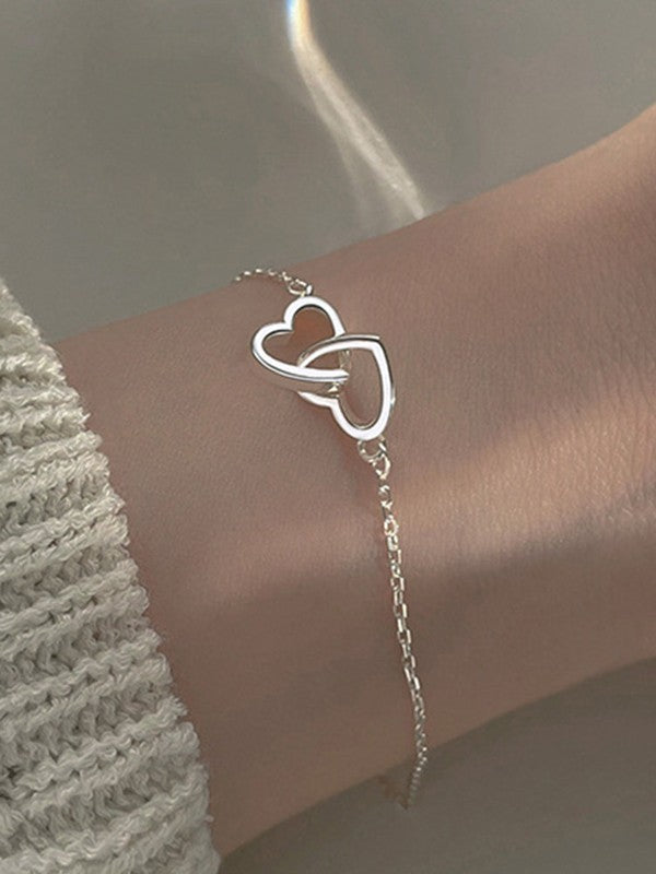 Interlocking Heart Charm Bracelet