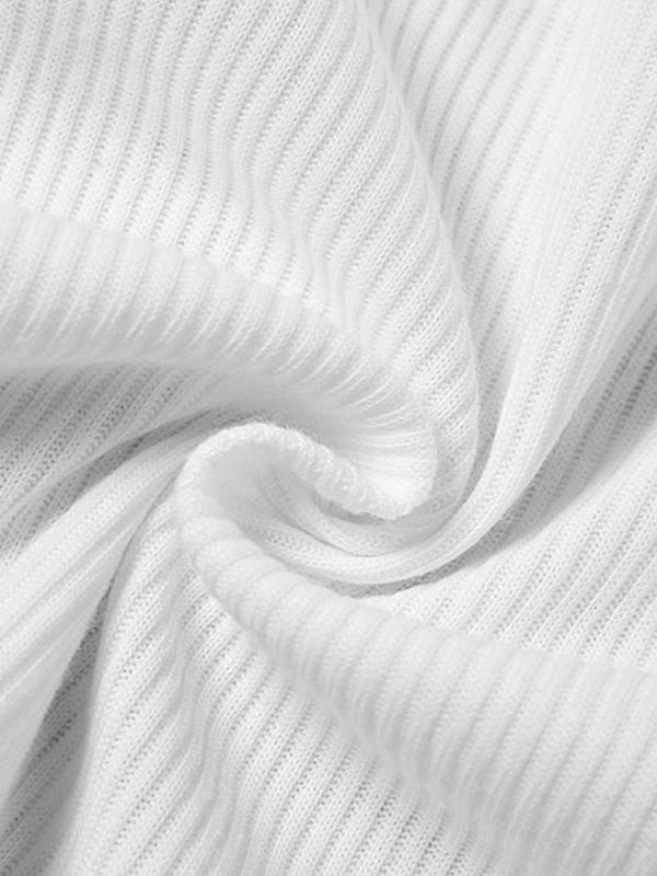 Skull Ribbed Cropped Tank Top