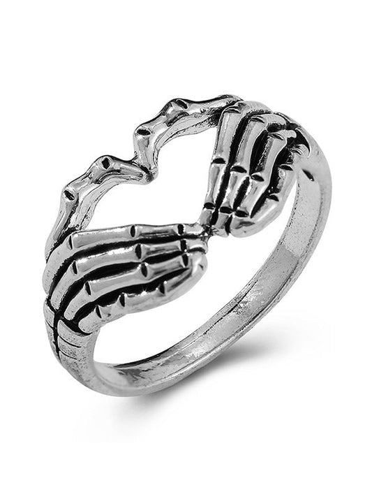 Skull Heart Pattern Ring