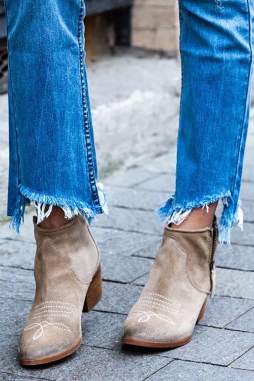 Side Zipper Ankle Boot