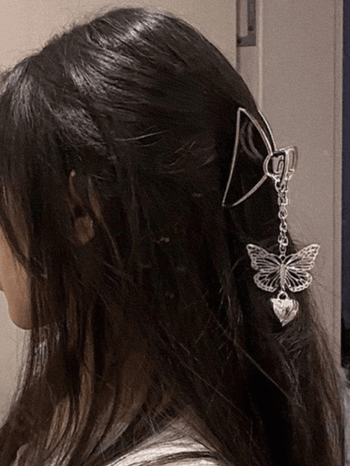 Butterfly Chain Decor Hair Claw