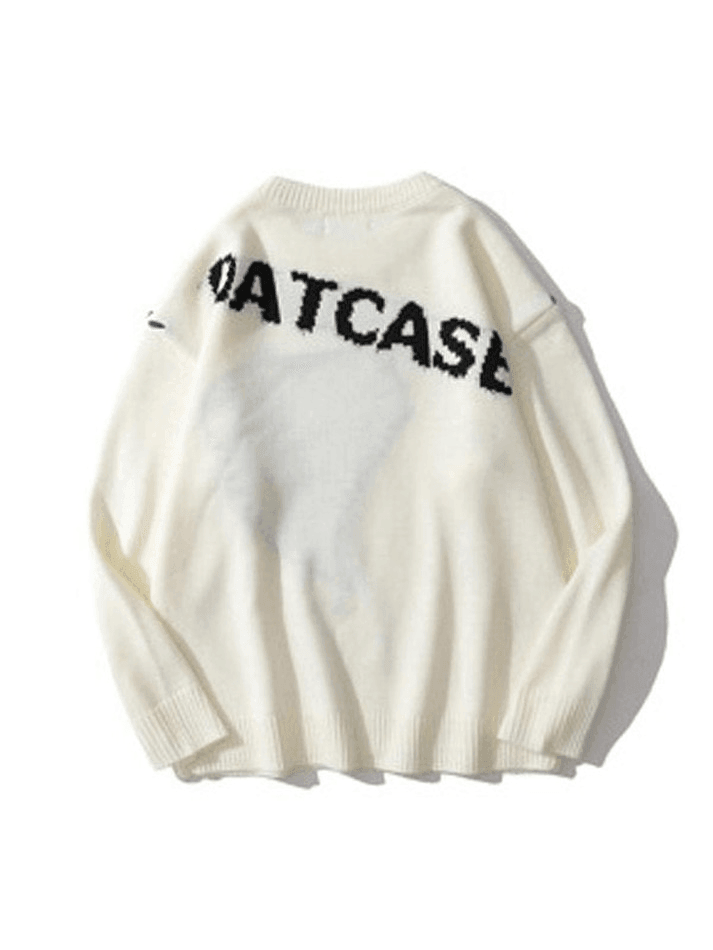 Colorblock Heart Unisex Knit Sweater