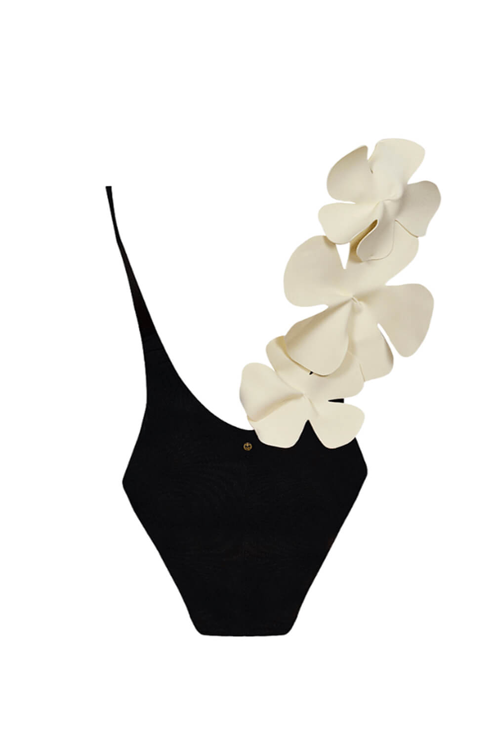 White Petals V-Neck One Piece Swimsuit