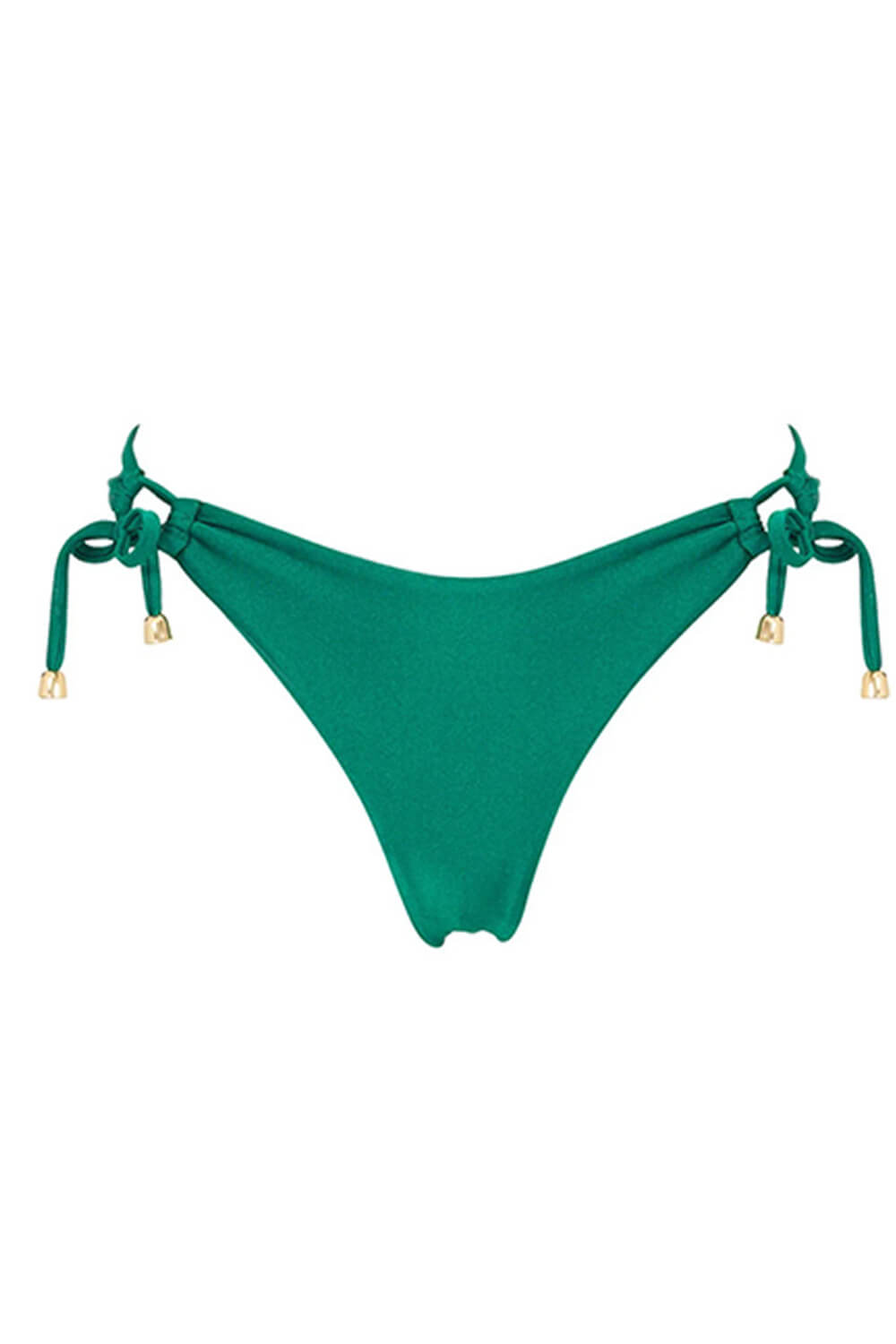 Drawstring Bralette Lace Up Tie Side Bikini Set - Green