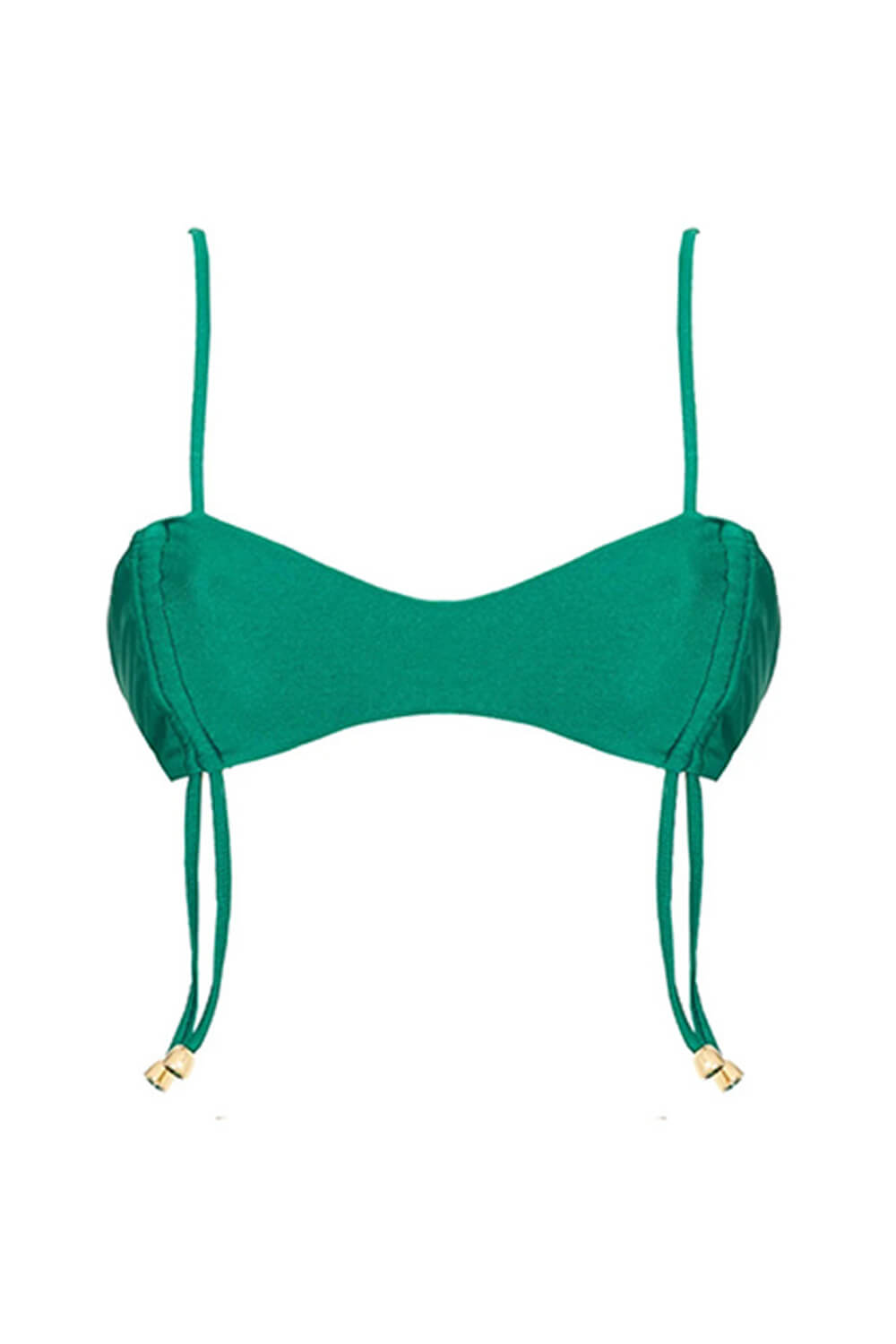 Drawstring Bralette Lace Up Tie Side Bikini Set - Green