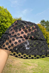 Flower Pattern Lace Bucket Hat