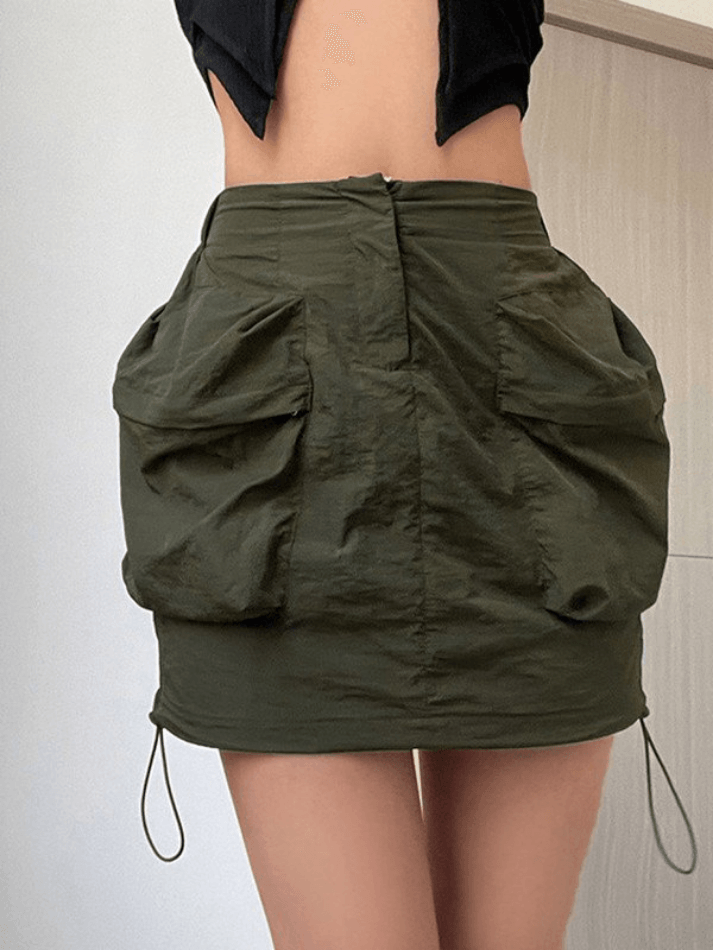Green Parachute Mini Skirt