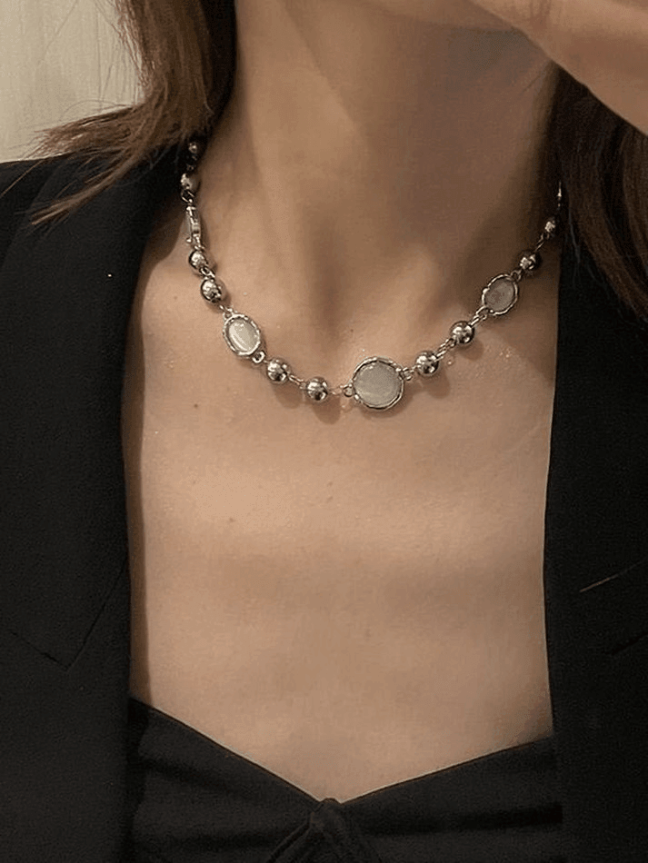 Grunge Gem Decor Beads Necklace