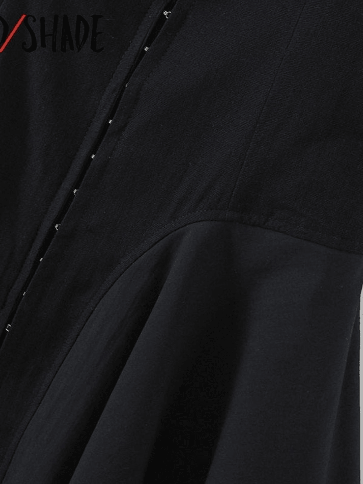 Irregular Eye Hook Slip Mini Dress