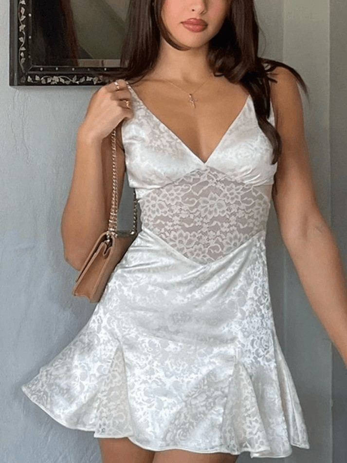 Lace Paneled Bodycon Mini Dress