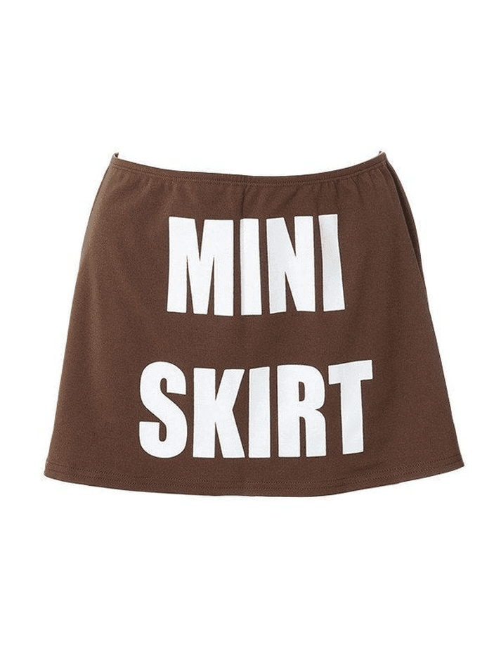 Letter Print Y2K Mini Skirt