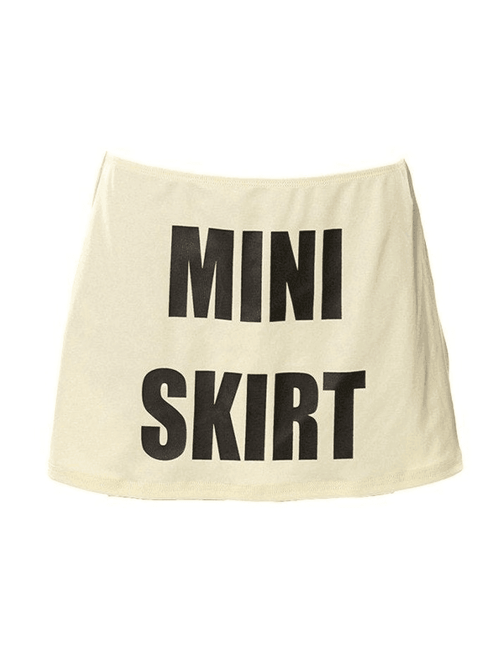 Letter Print Y2K Mini Skirt