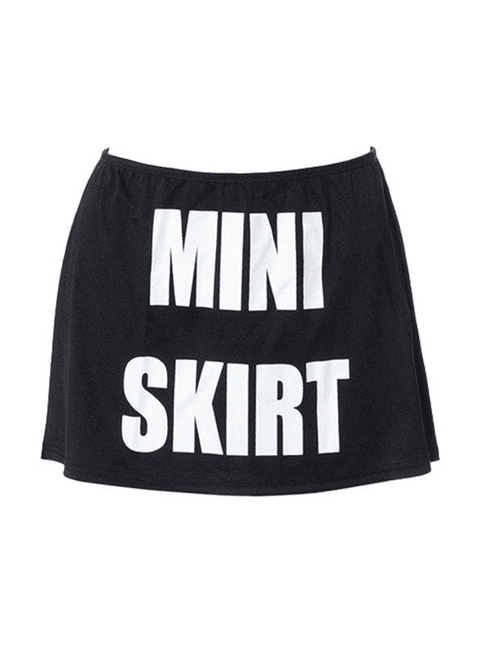 Letter Print Y2K Mini Skirt