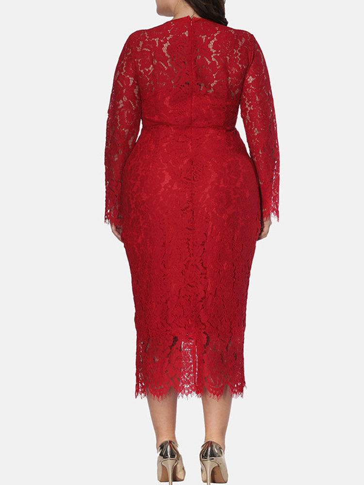 Long Sleeve Lace Maxi Dress