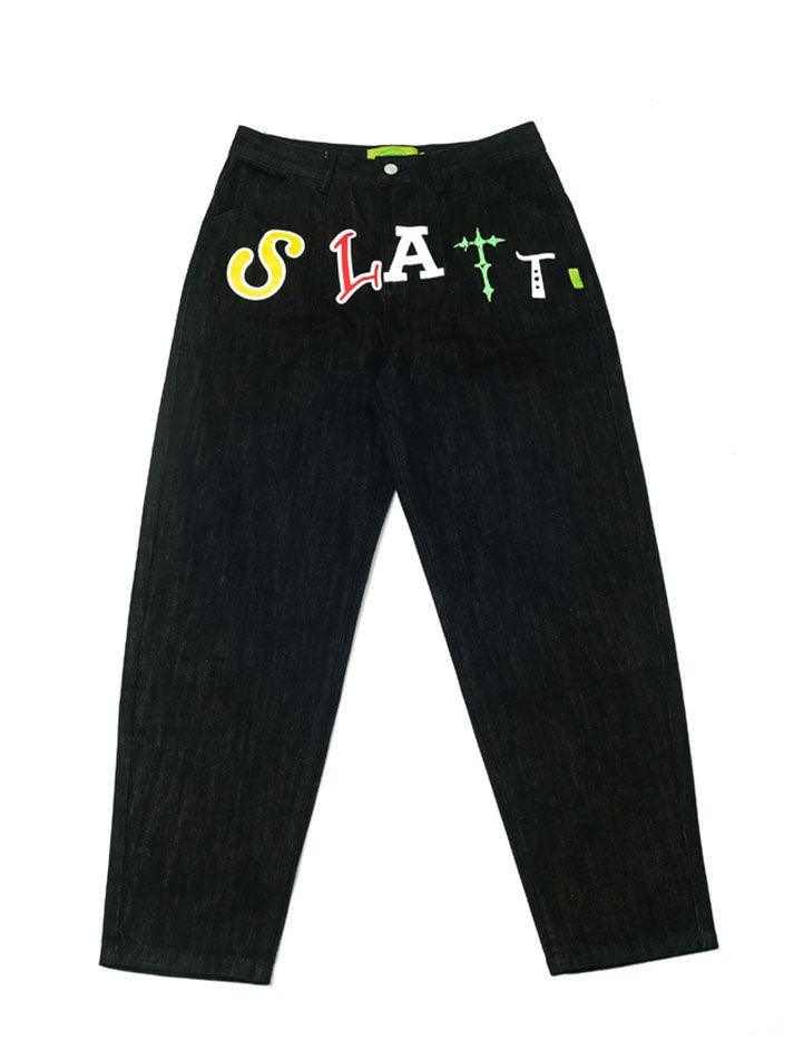 Men's Graffiti Star Print Skate Jeans