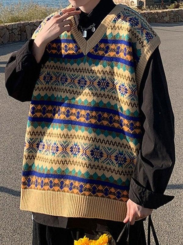 Men's Vintage Jacquard Sweater Vest