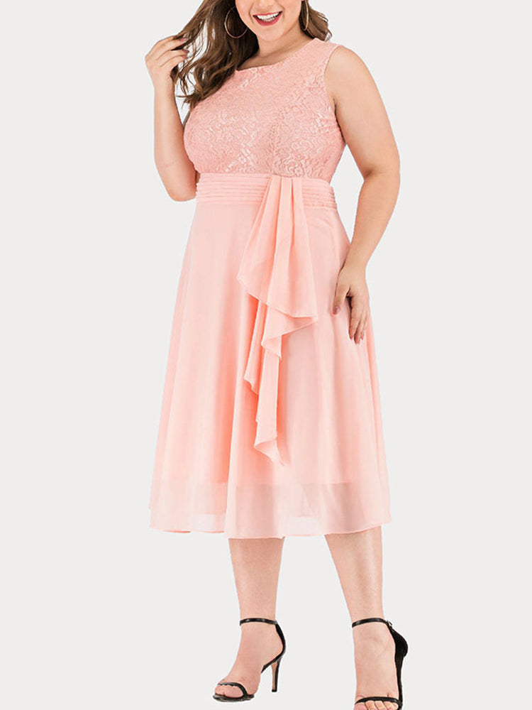 Lace Sleeveless Cocktail Dress