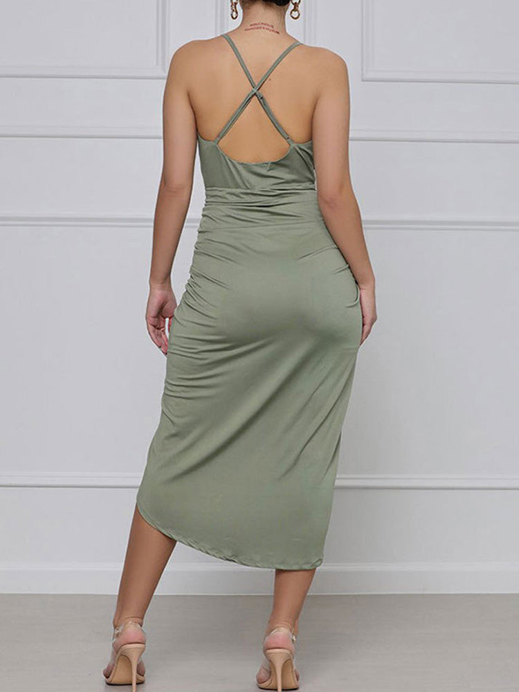 Ruched Irregular Cami Dress