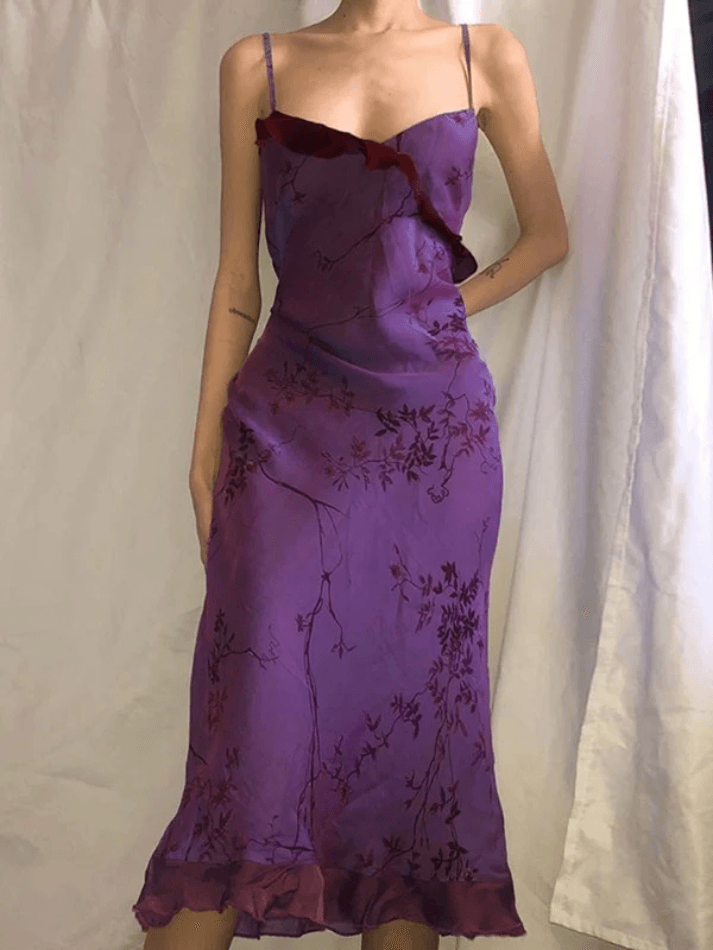 Patchwork Layered Mesh Maxi Dress