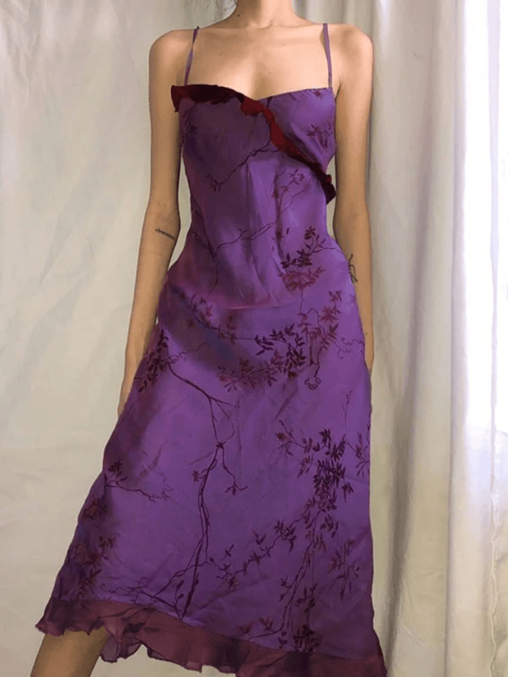 Patchwork Layered Mesh Maxi Dress