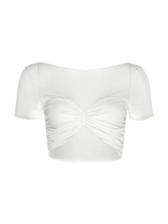 Patchwork See-Through Bardot Top