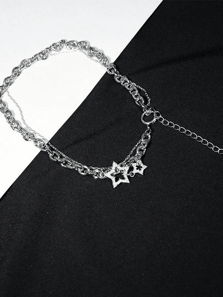 Rhinestone Decor Charm Necklace