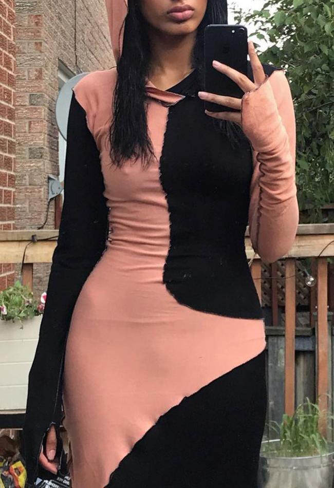 Seam Detail Hooded Maxi Dress