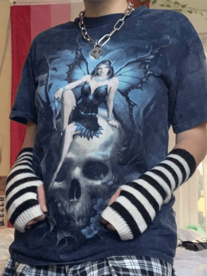 Tie Dye Grunge Fairy Print Tee